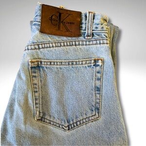 VTG Calvin Klein Jeans Made in USA Light Wash Straight Leg Denim • 100% Cotton